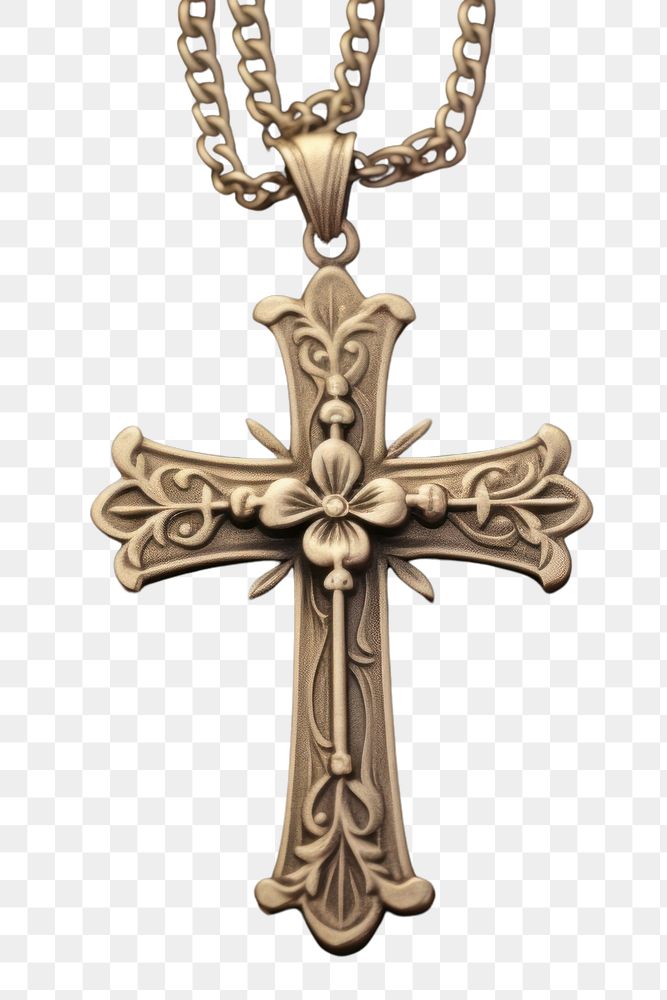 PNG Vintage pendant cross crucifix symbol spirituality.