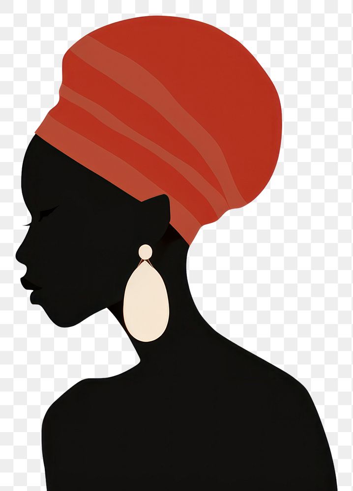 PNG African woman white background silhouette hairstyle.