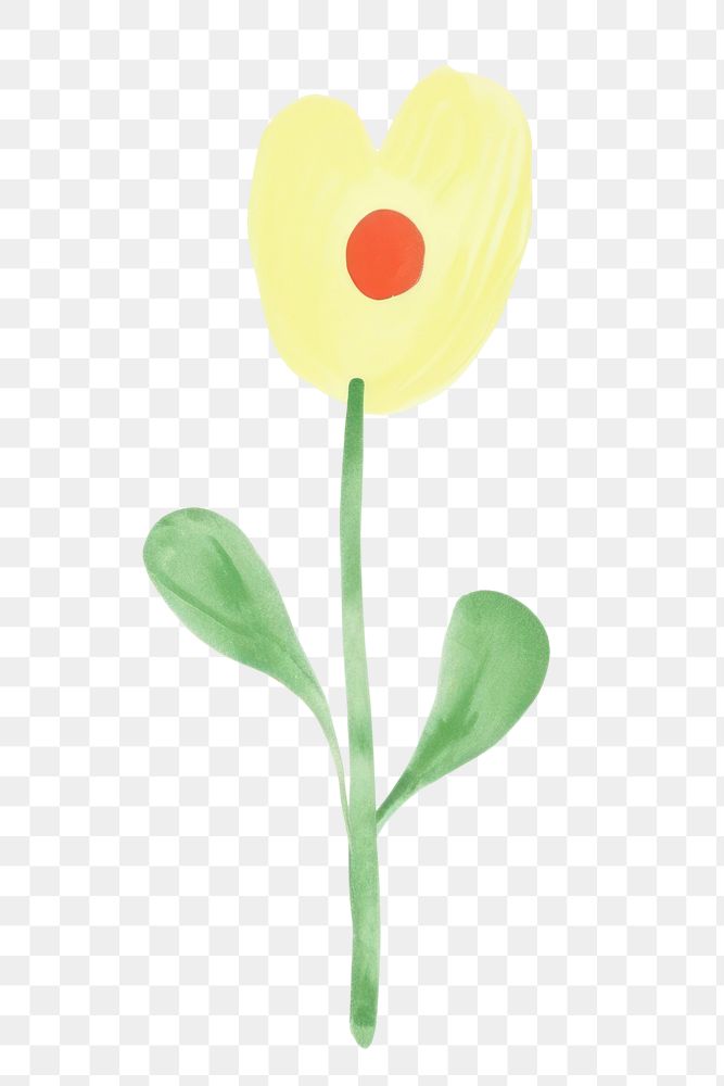 PNG  Flower painting petal tulip. AI generated Image by rawpixel.