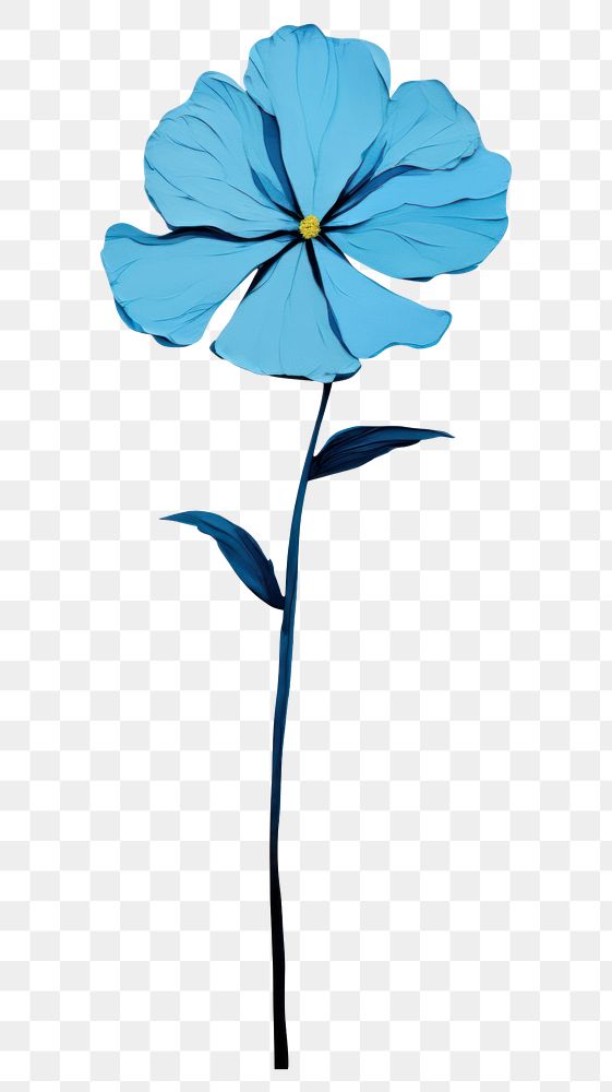 PNG  Blue flower sketch petal plant.