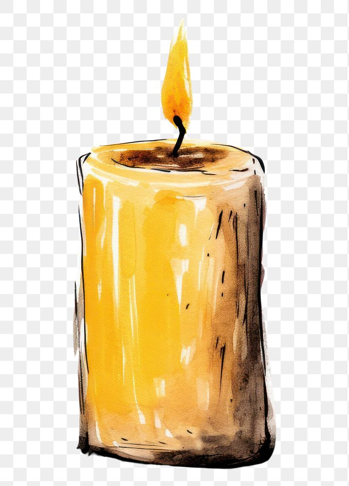 PNG  Candle sketch white background cylinder.