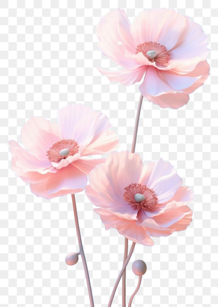 PNG Three pinks flower blossom petal plant. AI generated Image by rawpixel.