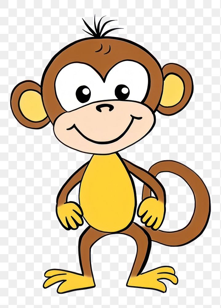 PNG Monkey cartoon drawing animal.