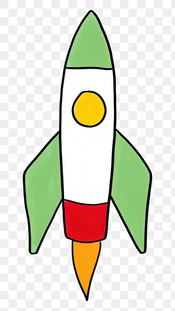 PNG  Rocket missile cartoon drawing.