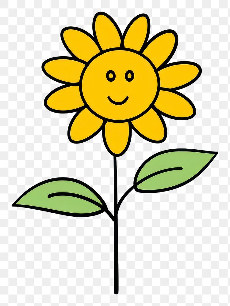 PNG Sunflower cartoon plant petal.