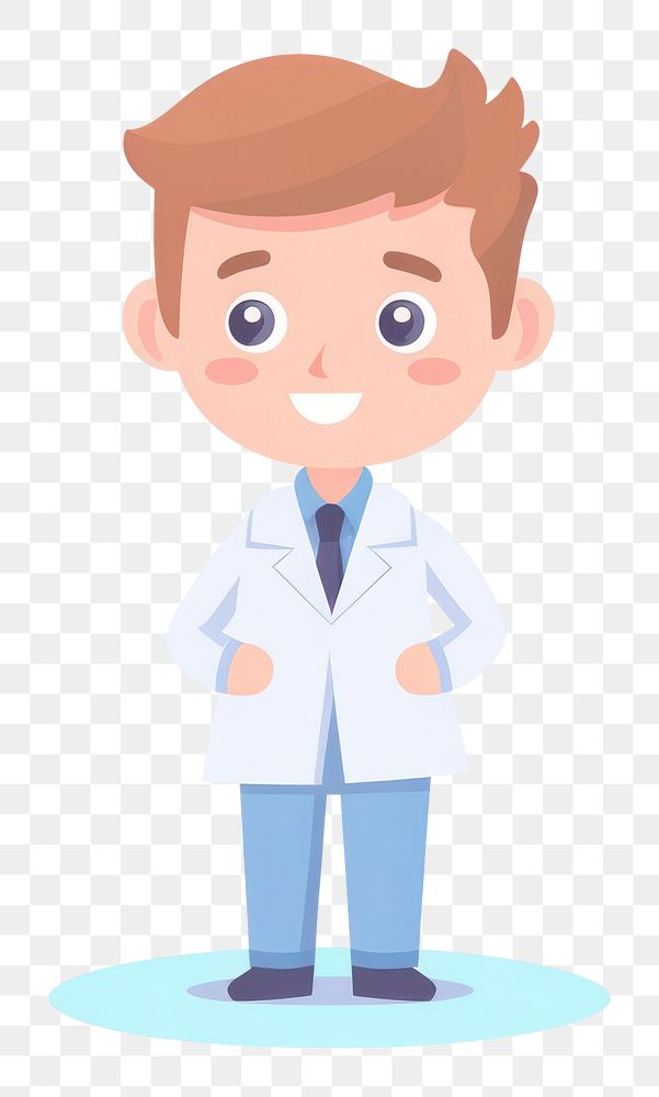 PNG  Doctor cartoon doctor white background. AI generated Image by rawpixel.