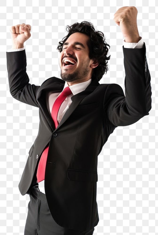 PNG Mexican business man cheering laughing portrait adult. AI generated Image by rawpixel.