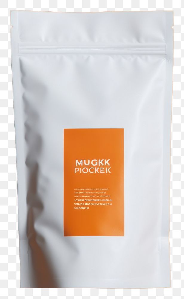 PNG White paper package coffee bottle powder.