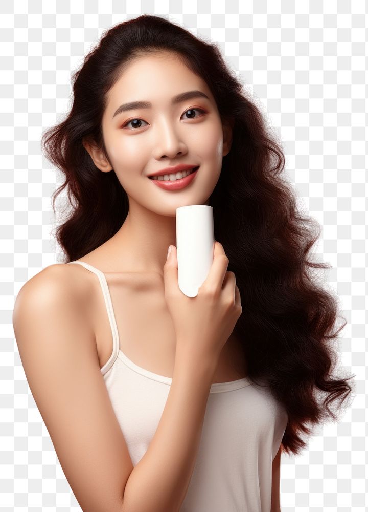 PNG Holding squeeze bottle plastic tube container of cream portrait adult photo.