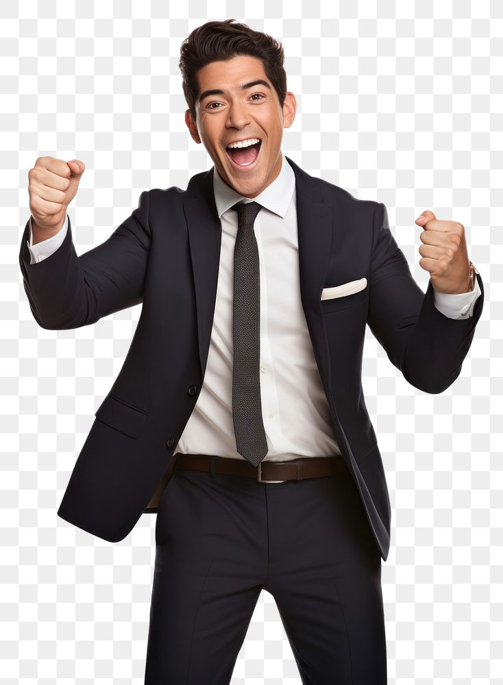 PNG Mexican businessman cheering shouting laughing adult. AI generated Image by rawpixel.