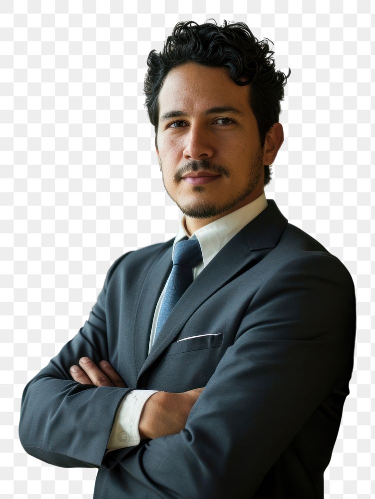 PNG Mexican businessman arm crossed blazer adult contemplation. AI generated Image by rawpixel.