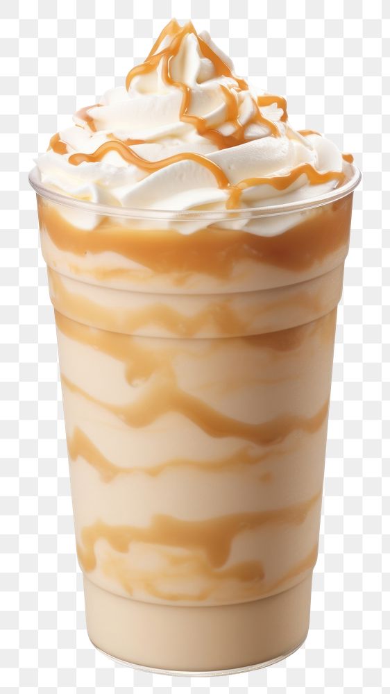 PNG Caramel frappuccino dessert drink cream.