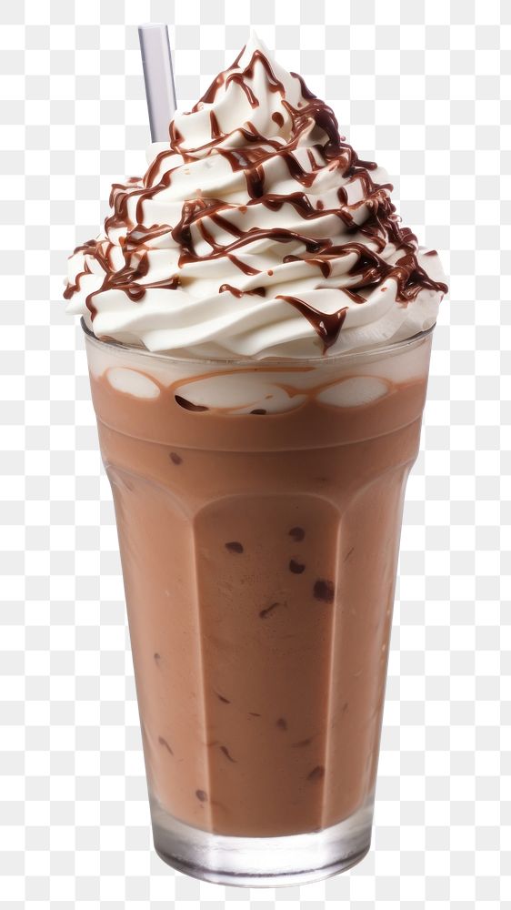 PNG Chocolate frappuccino milkshake smoothie dessert.