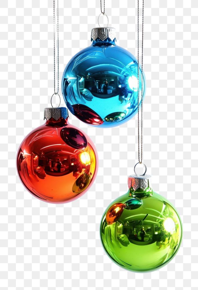 PNG Colorful christmas baubles ornament jewelry hanging. AI generated Image by rawpixel.