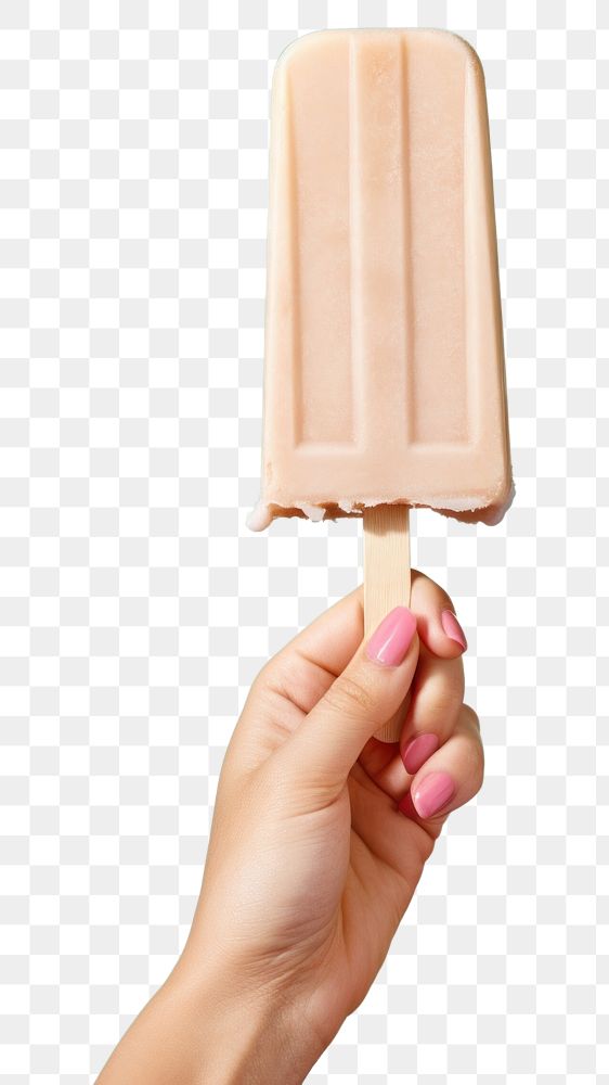 PNG Hands holding Popsicle sticks dessert cream food.