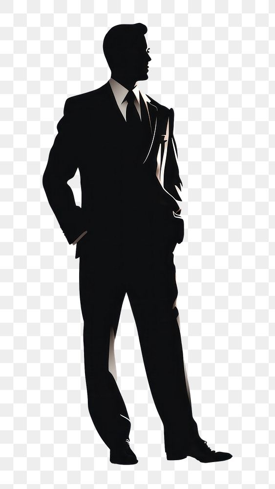 PNG Business man silhouette tuxedo adult. AI generated Image by rawpixel.