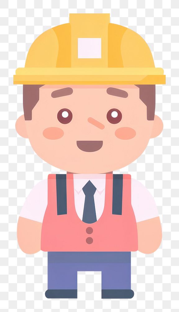PNG Architect man cartoon hardhat helmet. AI generated Image by rawpixel.