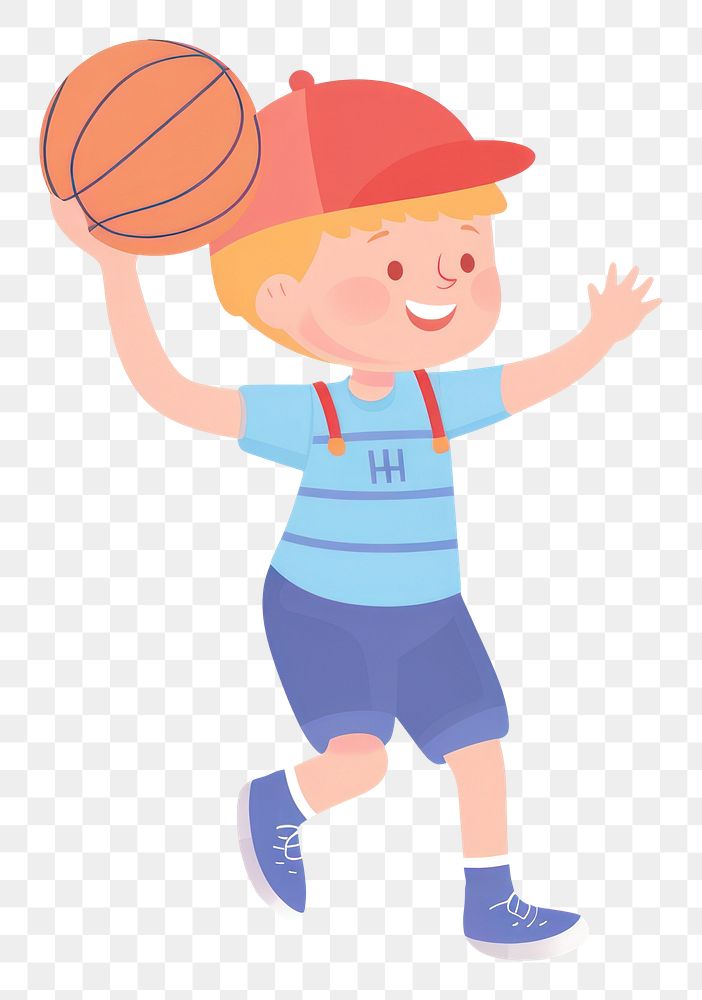 PNG Boy playing basketball cartoon sports child. AI generated Image by rawpixel.