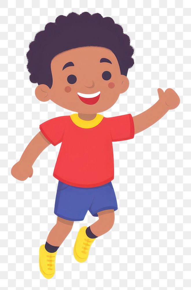 PNG Black kid joyful cartoon child cute. AI generated Image by rawpixel.