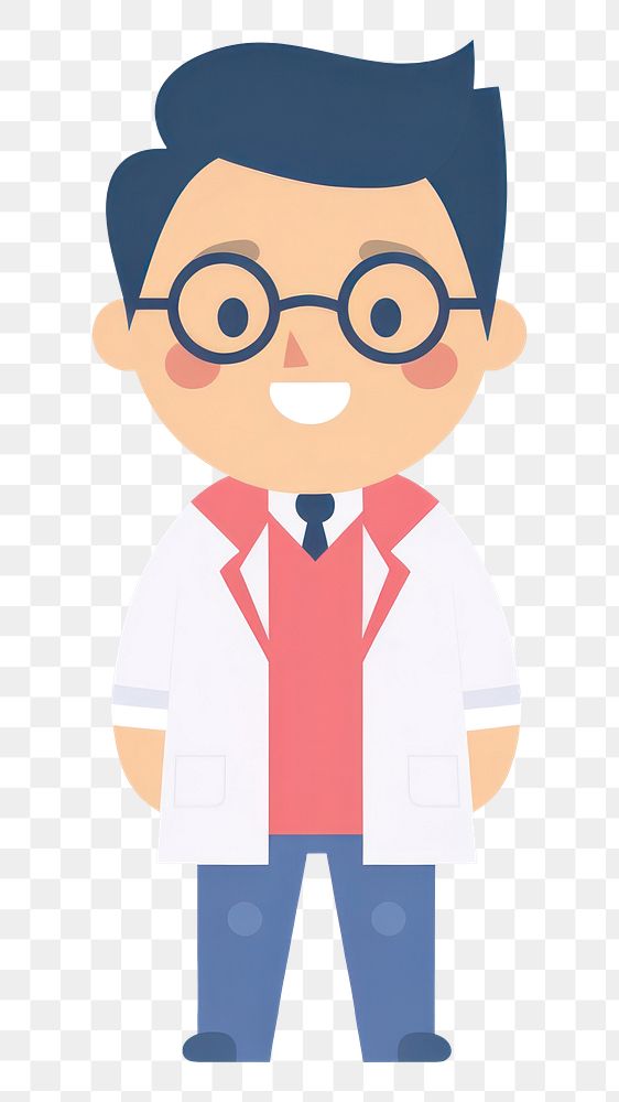 PNG Doctor cartoon white background stethoscope. AI generated Image by rawpixel.