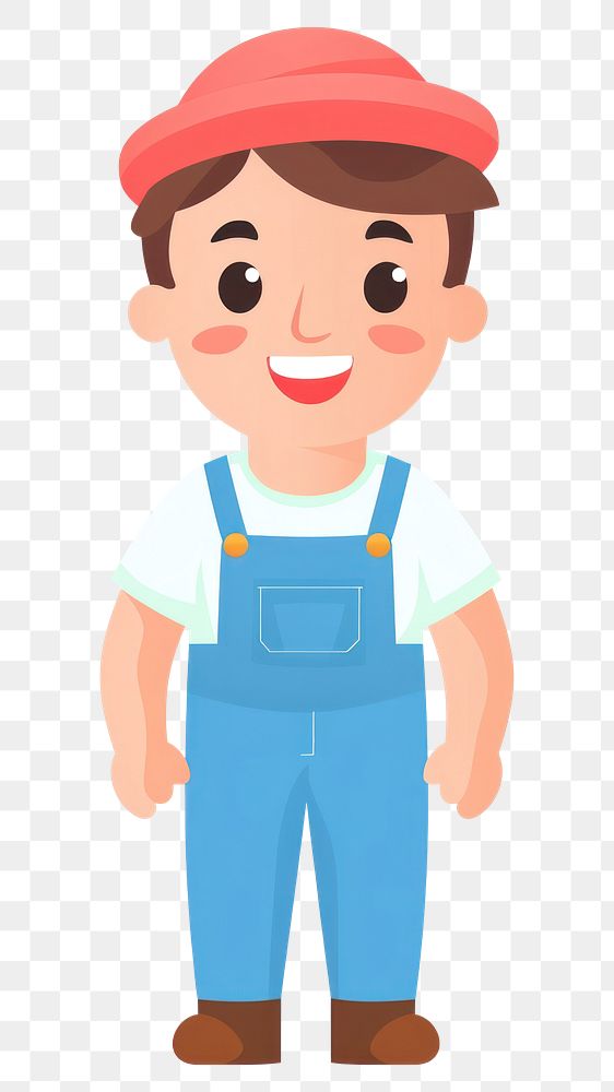 PNG Farmer cartoon white background engineering. AI generated Image by rawpixel.