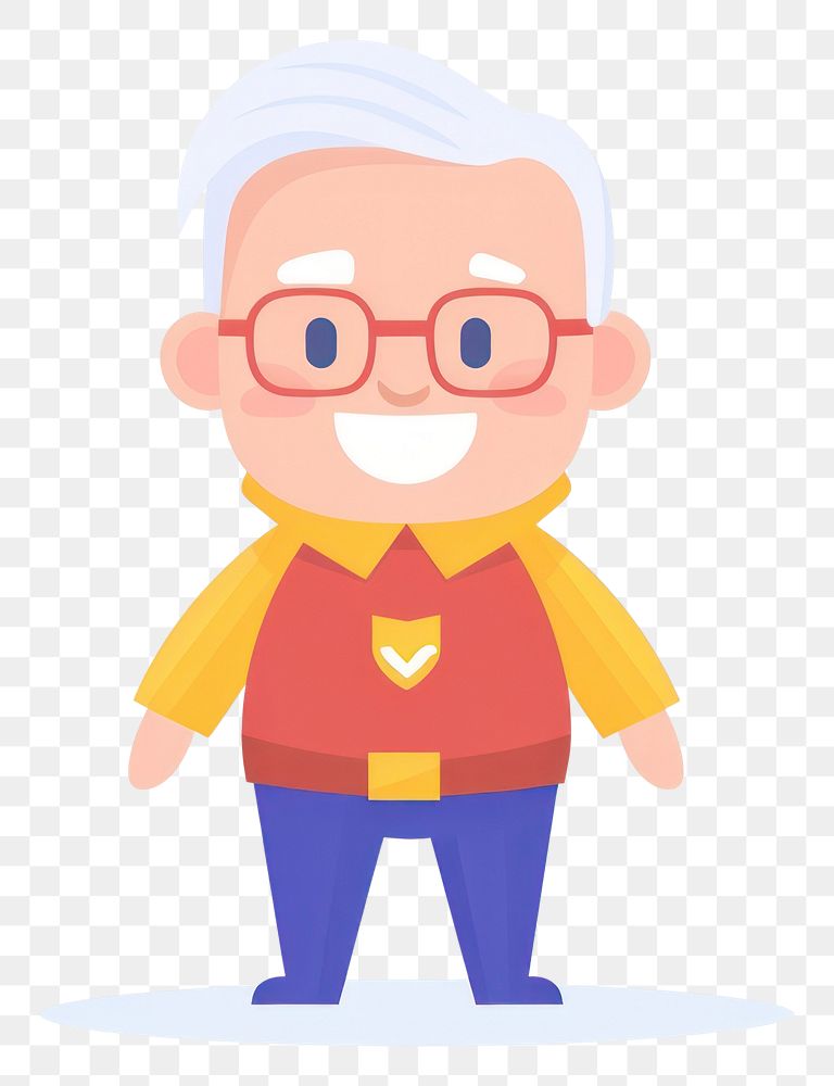 PNG Grandfather cartoon cute white background. AI generated Image by rawpixel.