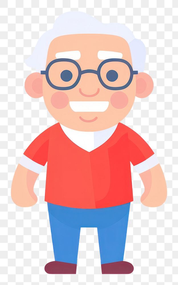 PNG Grandfather cartoon portrait white background. AI generated Image by rawpixel.
