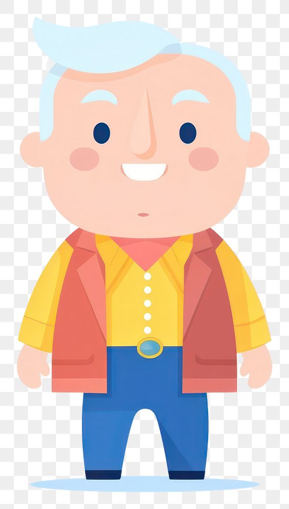PNG Grandfather cartoon cute white background. AI generated Image by rawpixel.