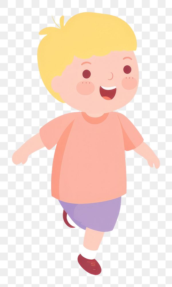 PNG Happy kids walking cartoon child cute. AI generated Image by rawpixel.