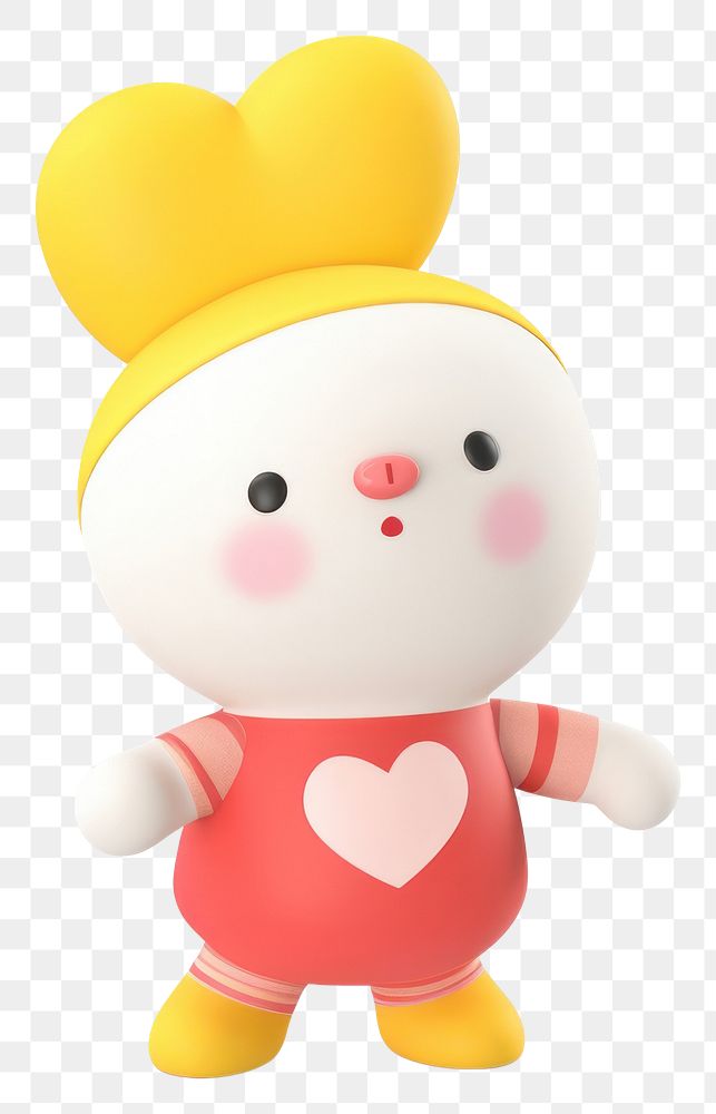 PNG Rabbit doll toy holding a heart cartoon plush cute. AI generated Image by rawpixel.