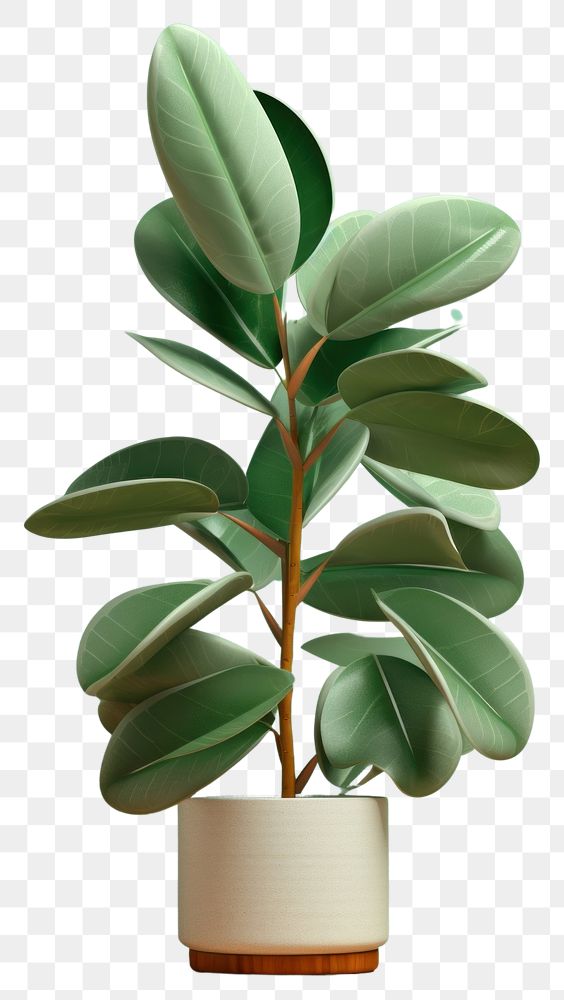 PNG India rubber fig plant green leaf tree. AI generated Image by rawpixel.