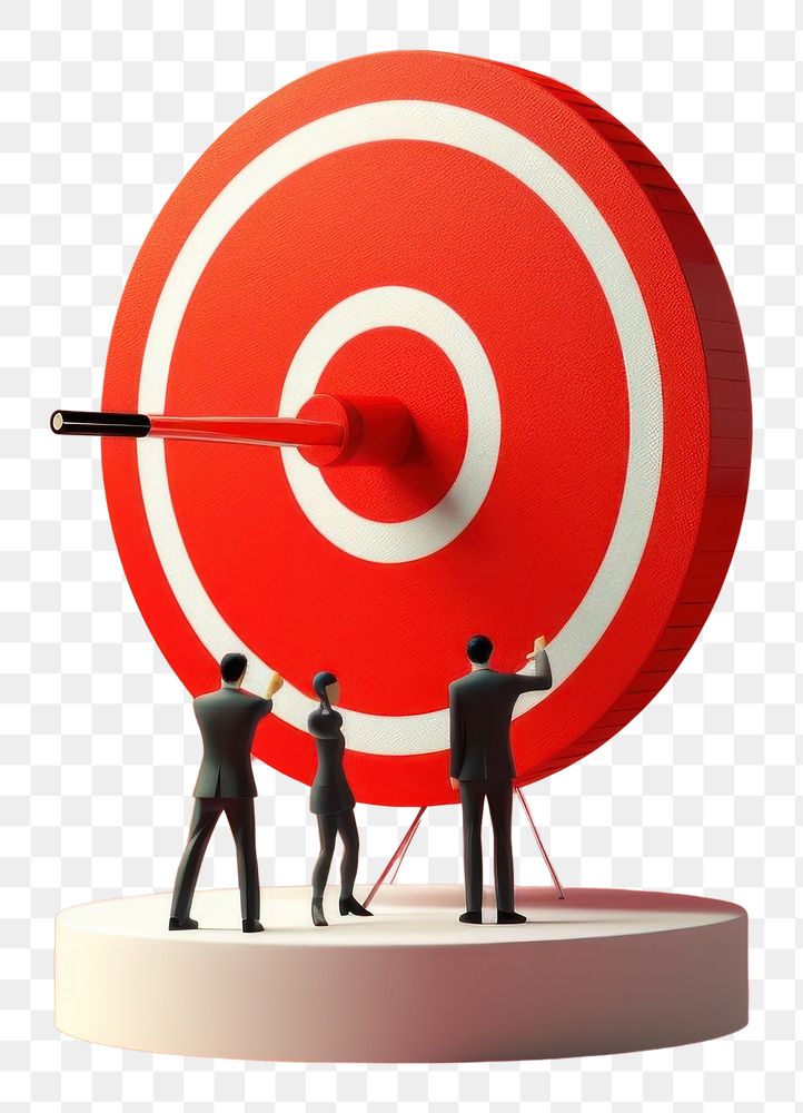 PNG  Business men teamwork hanging on arrow darts dartboard activity. AI generated Image by rawpixel.
