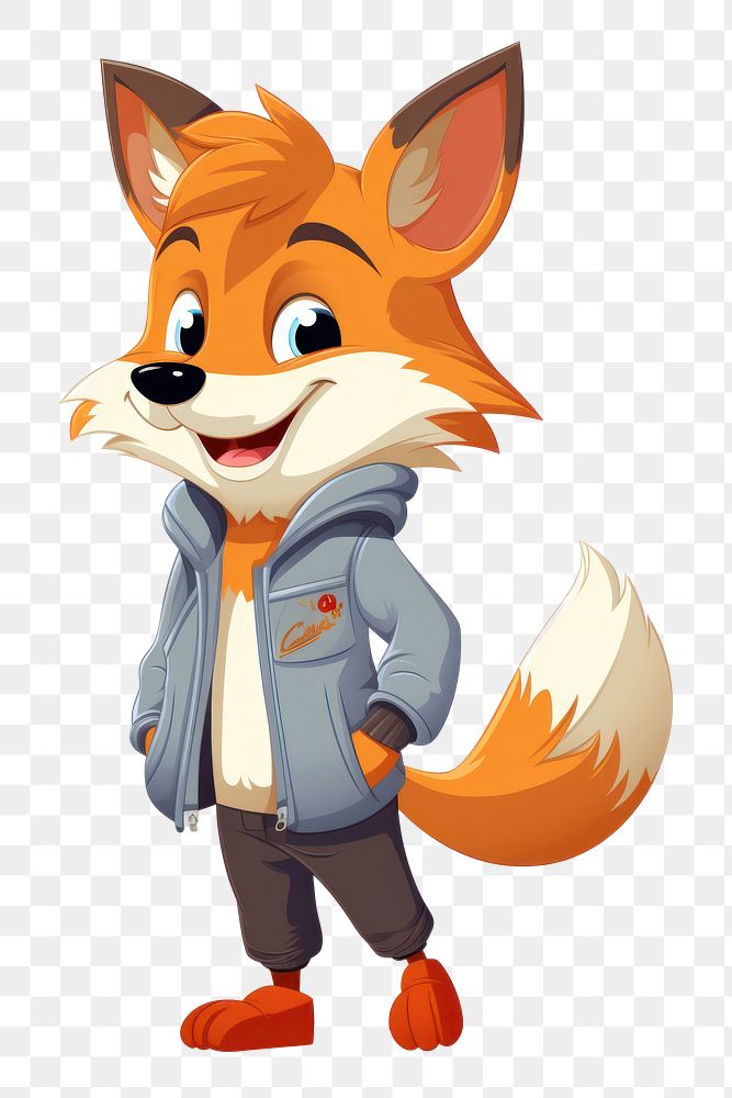 PNG  Fox cartoon animal publication. AI generated Image by rawpixel.