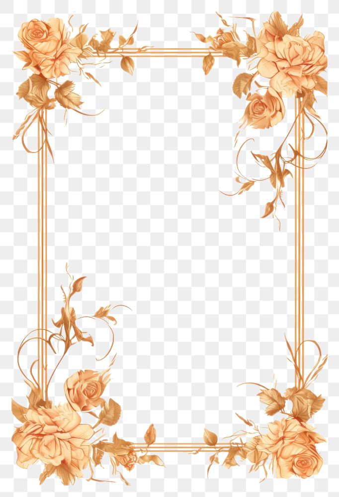 PNG Rose thorn frame backgrounds painting pattern.
