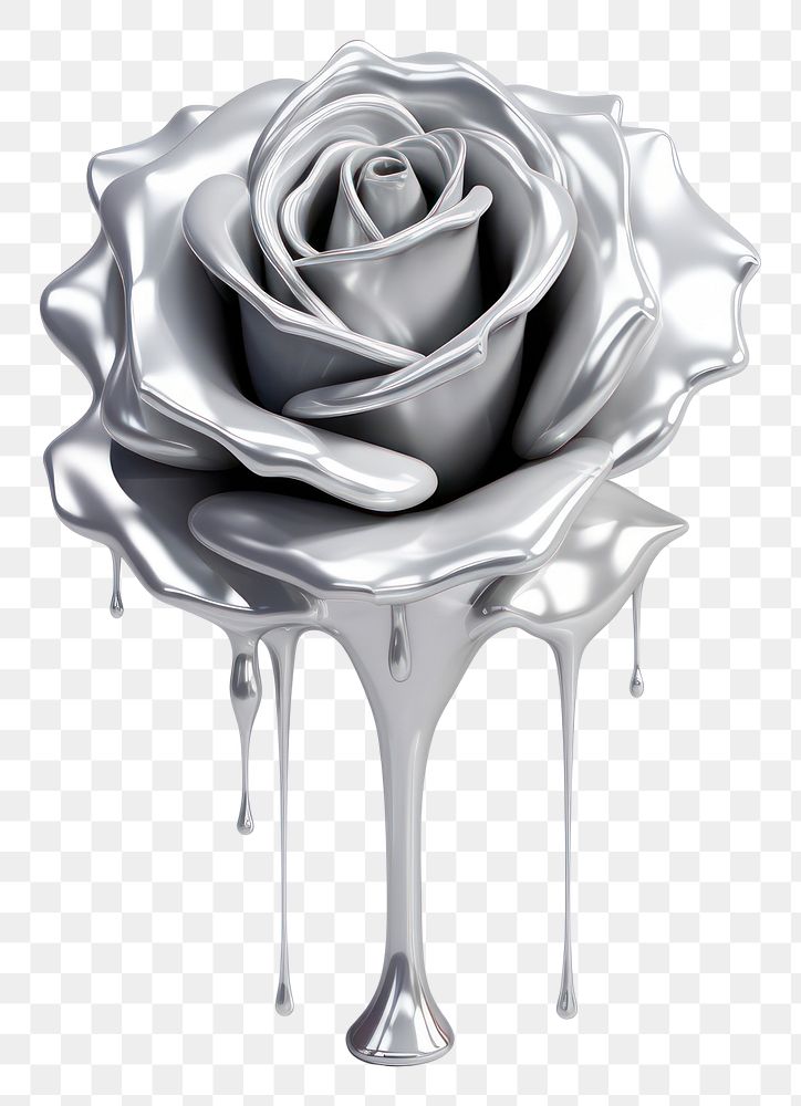 PNG Dripping rose flower plant white.