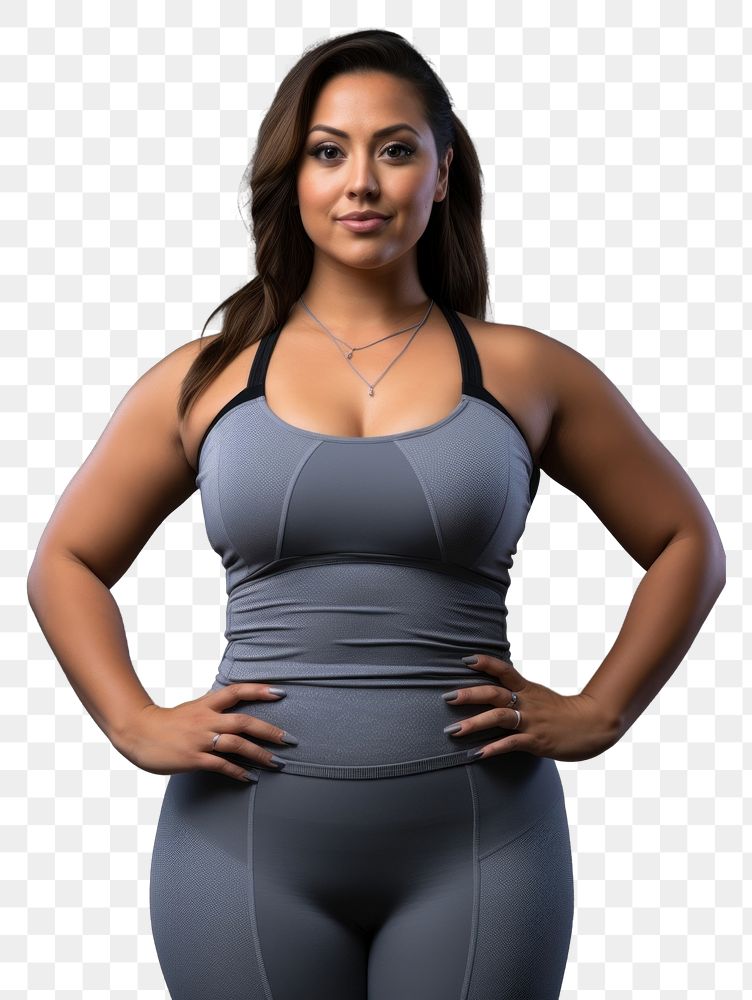 PNG Plus size sport woman in fitness photography portrait spandex.