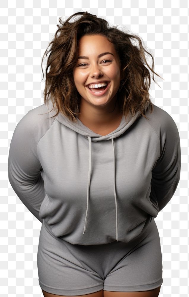 PNG Plus size sport woman in fitness laughing sports smile.