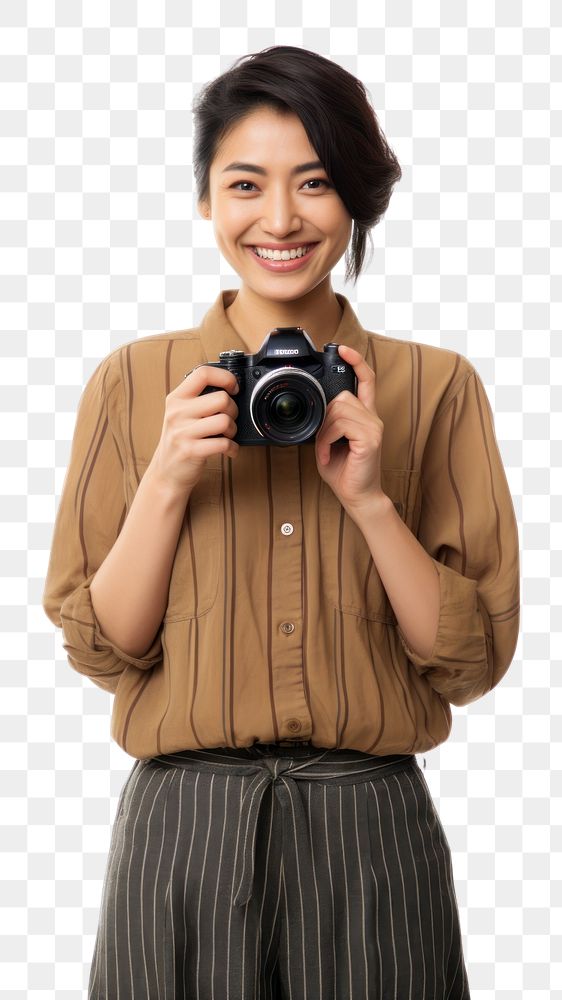 PNG Photographer is taking a photo portrait camera smile.