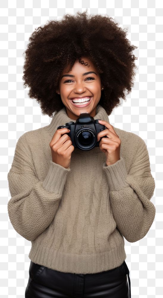 PNG Photographer is taking a photo portrait sweater smile.