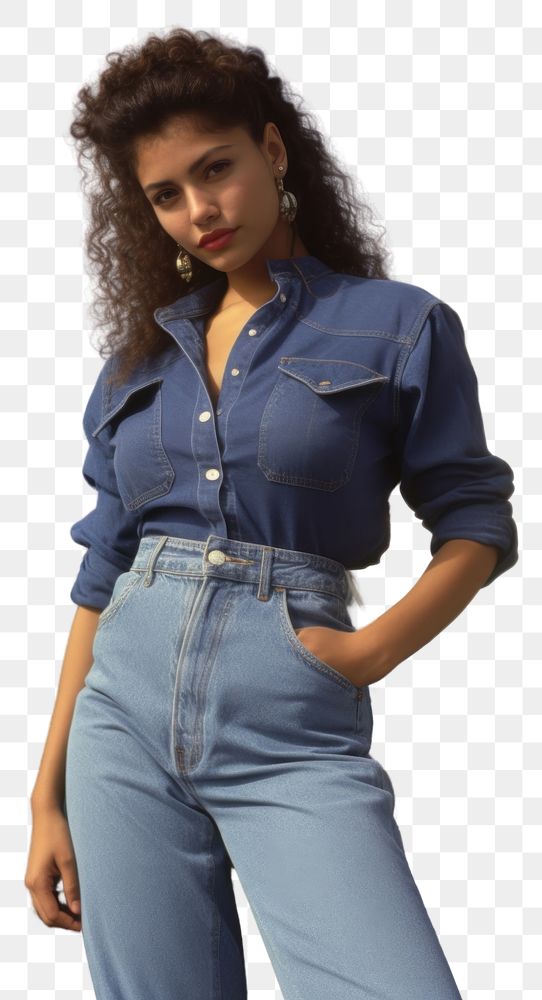 PNG Jeans poses standing denim adult.