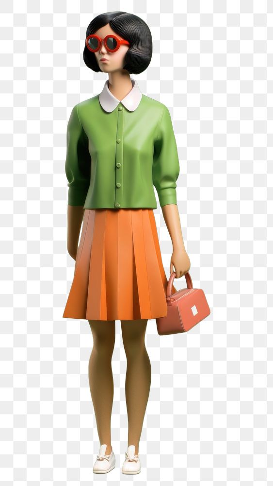 PNG  Young woman with Apron miniskirt fashion cartoon. AI generated Image by rawpixel.