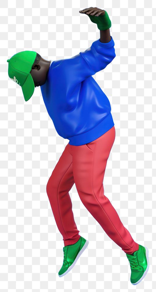 PNG  Black man with dancing footwear green blue. AI generated Image by rawpixel.