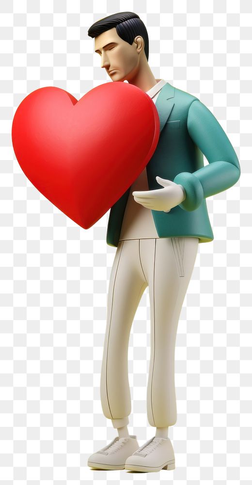 PNG  Man in valentine figurine cartoon adult. AI generated Image by rawpixel.
