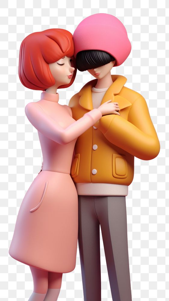 PNG  A Couple hugging cartoon adult woman. AI generated Image by rawpixel.
