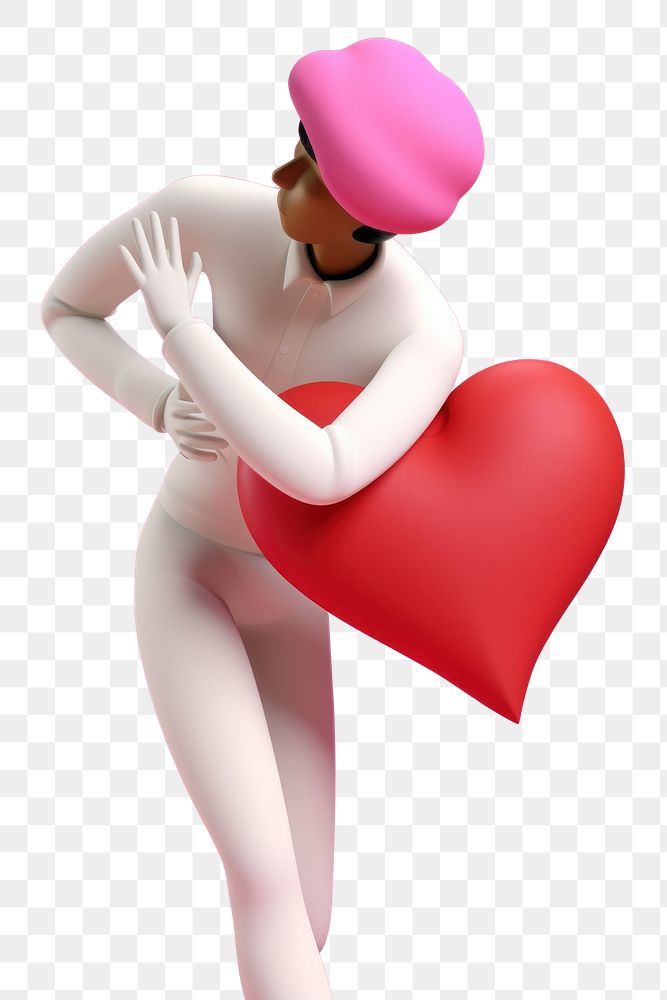 PNG  Man playing heart cartoon adult pink. AI generated Image by rawpixel.