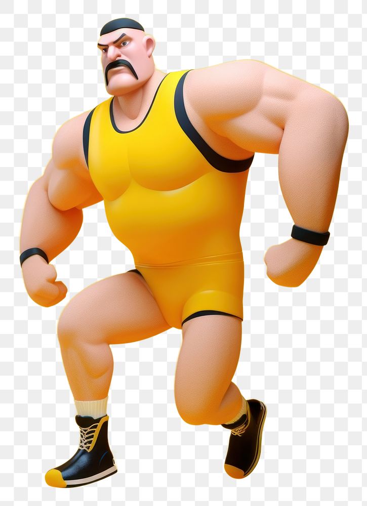 PNG  A man playing gym wrestling cartoon sports. AI generated Image by rawpixel.