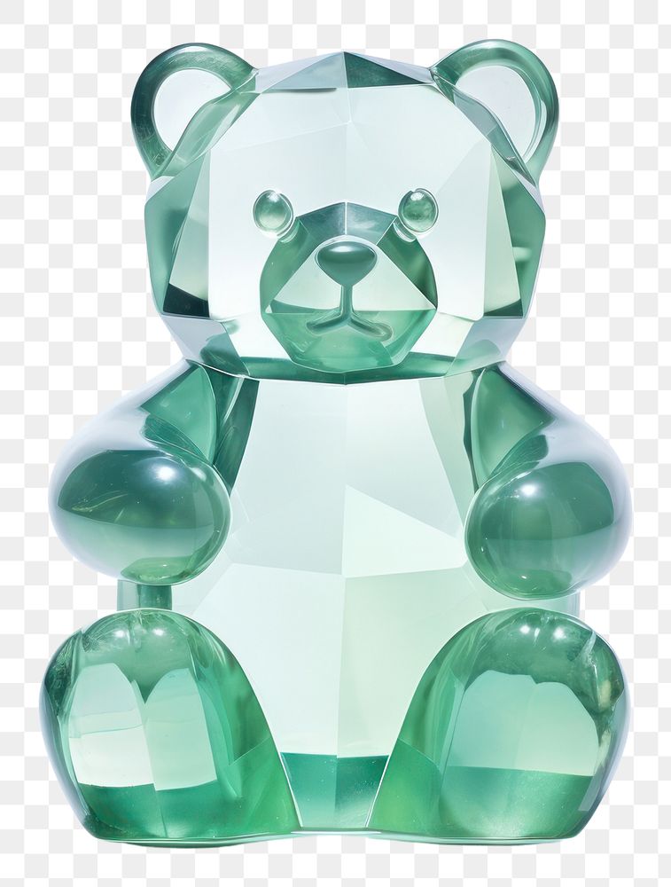 PNG Teddy bear shape gemstone jewelry crystal white background.
