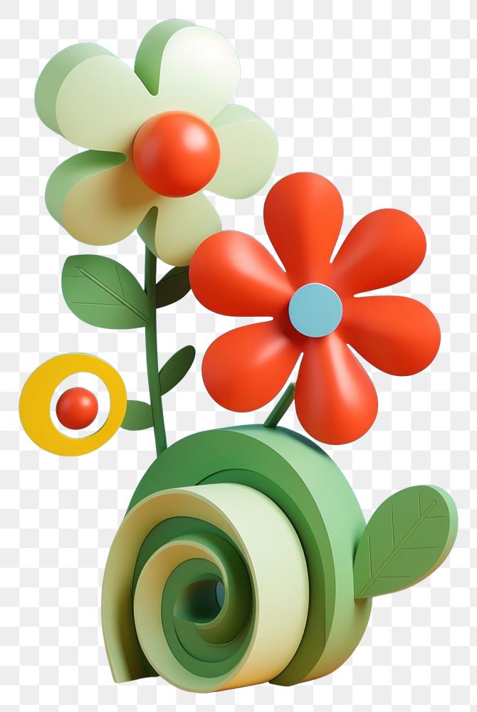 PNG  Abstract flowers art cartoon plant.