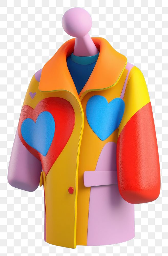 PNG  Heart coat cartoon vibrant color.
