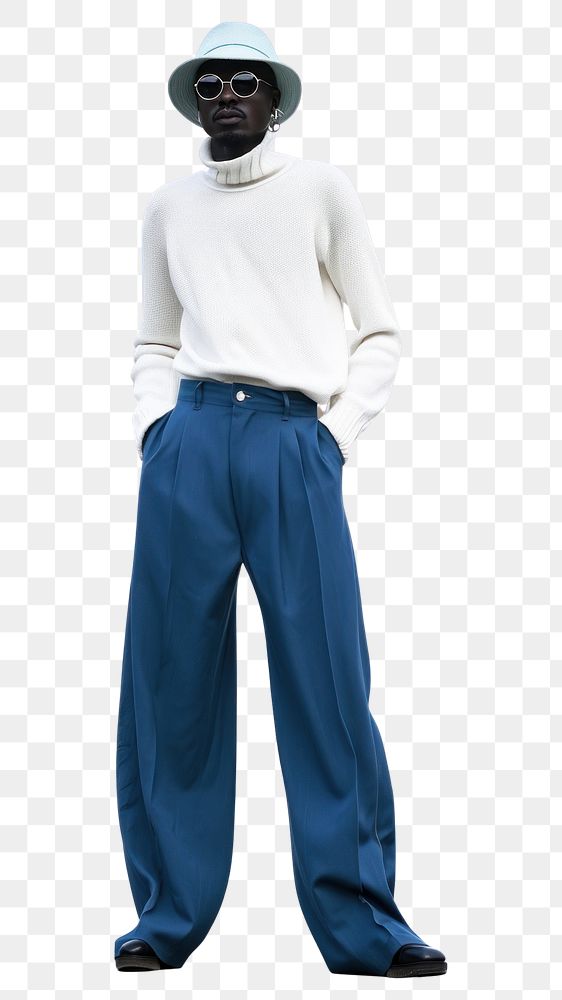 PNG  Man a beanie hat trousers standing fashion. AI generated Image by rawpixel.